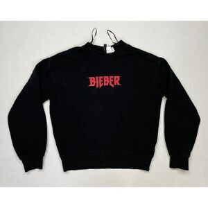 H&M Justin Bieber Purpose Tour Crewneck Sweatshirt Women XS Black Music